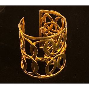 Vintage 90's - 2000's Kenneth Lane Gold Circles Cuff Bracelet